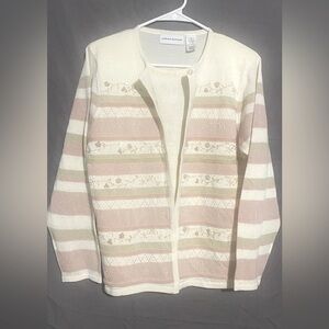 Alfred Dunner Cardigan set sz M Sparkley Embroidered Beaded